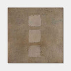 Hand-painted Wabi-Sabi geometric wall art with earthy textured background and beige squares