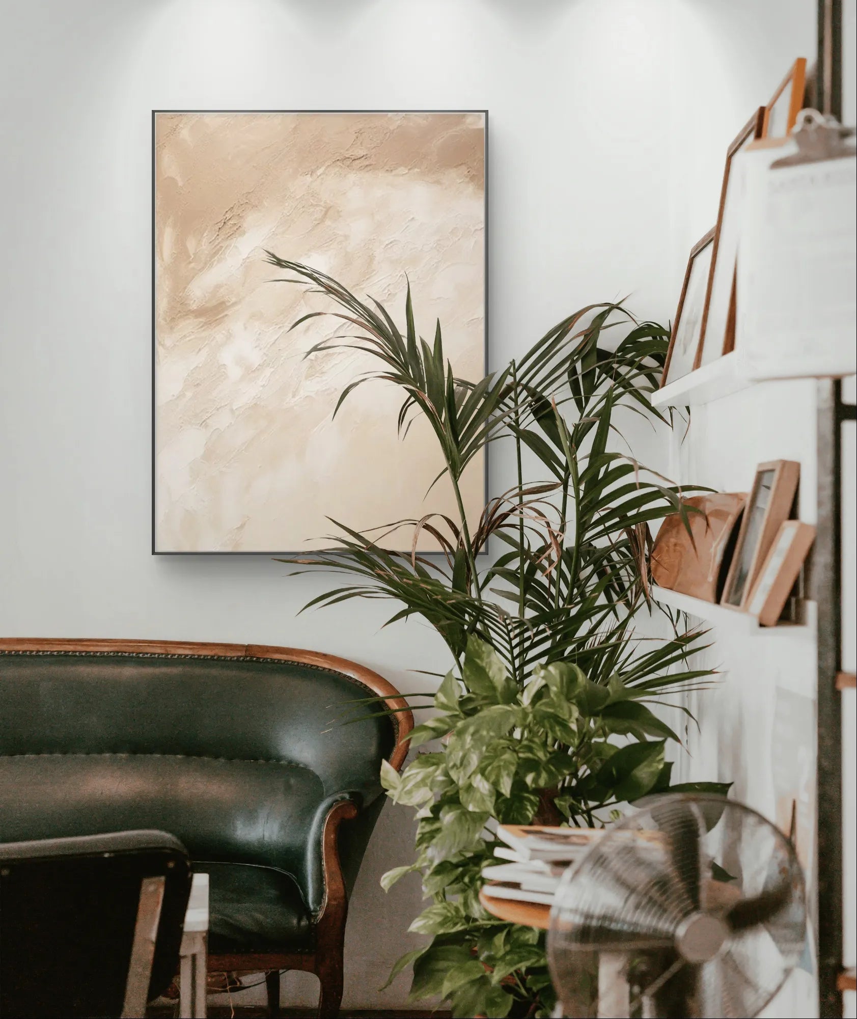 Beige and Brown Abstract Minimalist Canvas #WS005