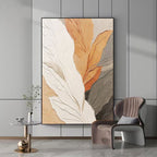 Contemporary Neutral Leaf Painting | Breeze of Botanics