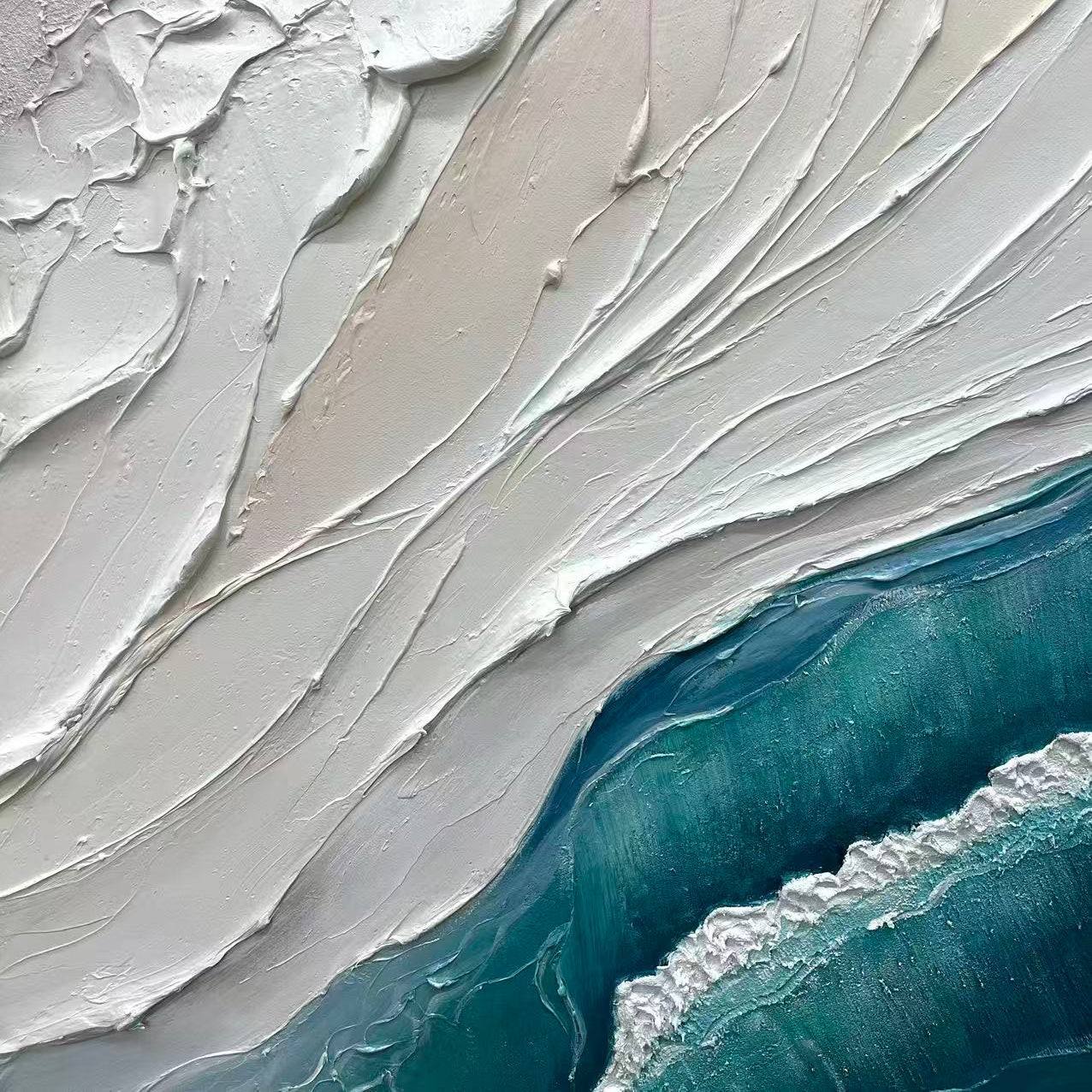 Lumi Gallery minimalist ocean green canvas wall art Seavara abstract textured waves