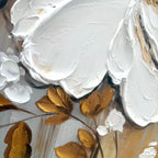 3D textured golden floral abstract canvas art Lumi Gallery