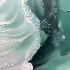 Abstract 3D Eternal Wave canvas art in teal tones by Lumi Gallery