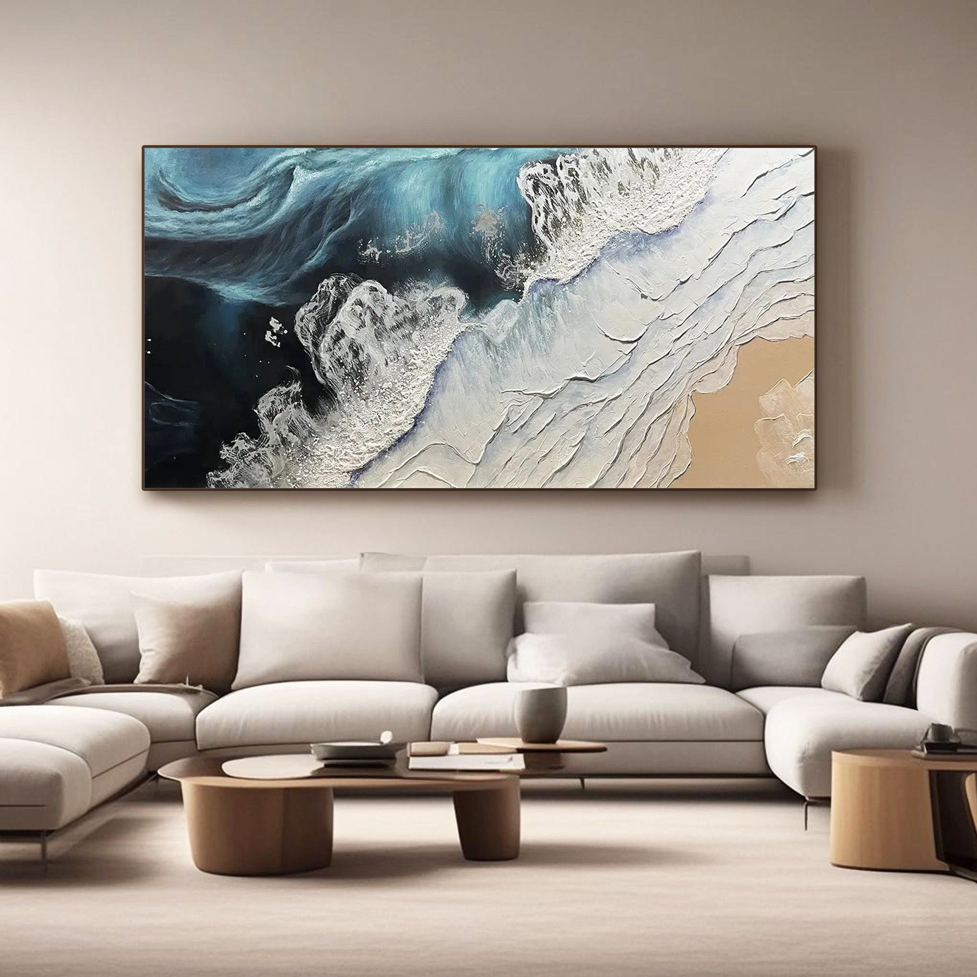Textured Coastal Canvas Art | Blue Surge