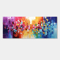 Colorful abstract canvas wall art, Urban Rhythm. A vibrant, hand-painted piece.
