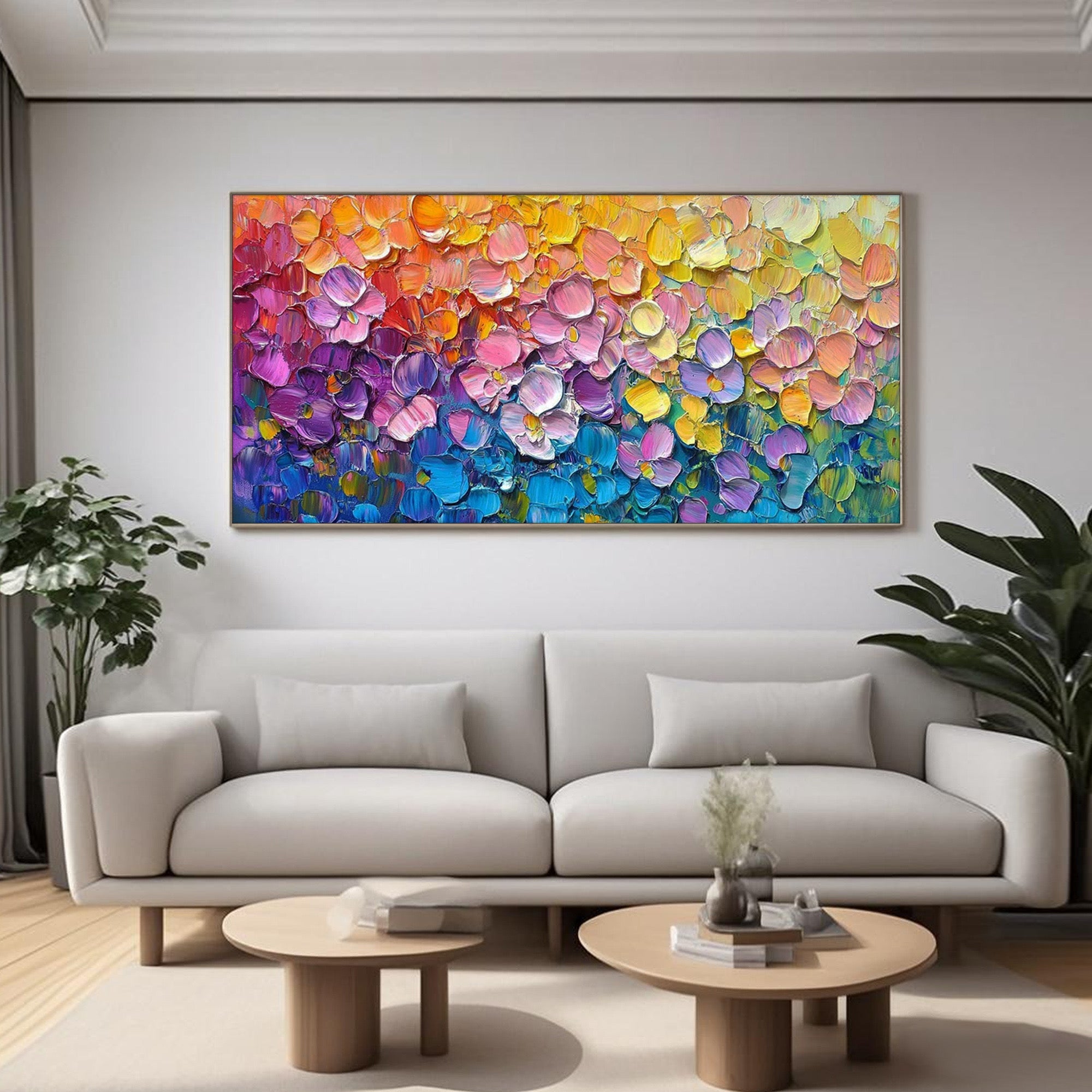 Colorful Abstract Floral Wall Art | Flower Strokes
