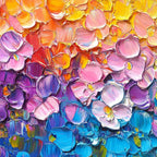 Bold textured flower painting for living room wall decor