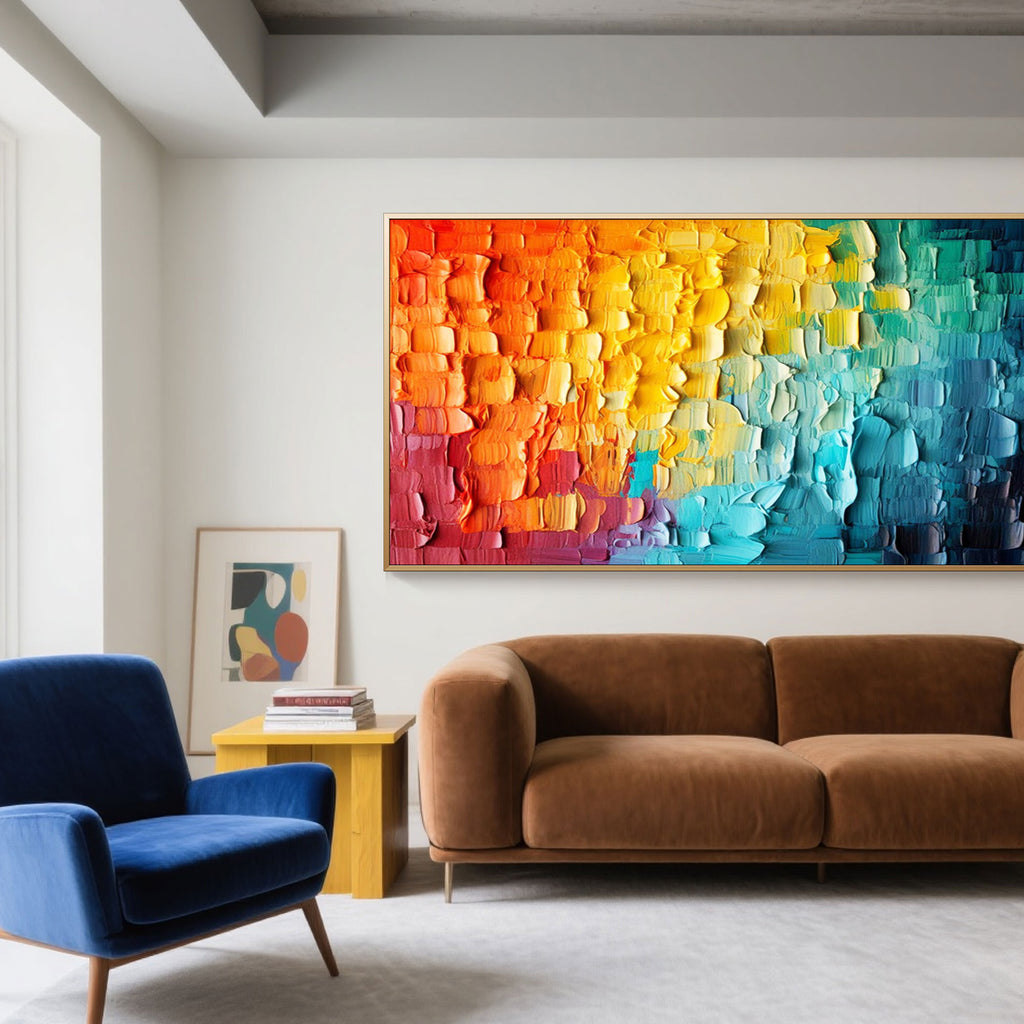 Colorful Abstract 3D Textured Wall Art - Chromatic Flow