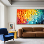 Colorful Abstract 3D Textured Wall Art - Chromatic Flow