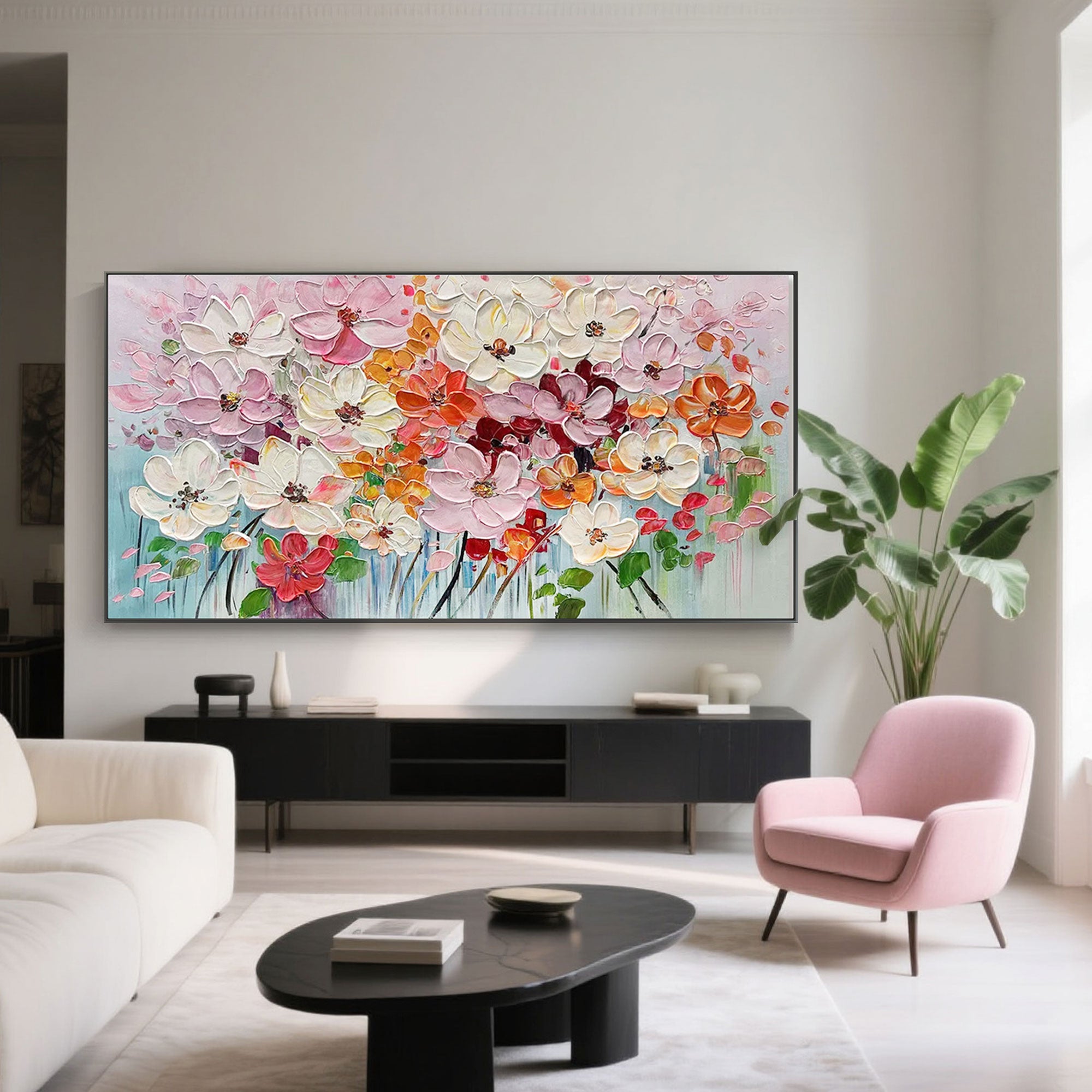 Florence abstract wall art displayed in a minimalist living space.