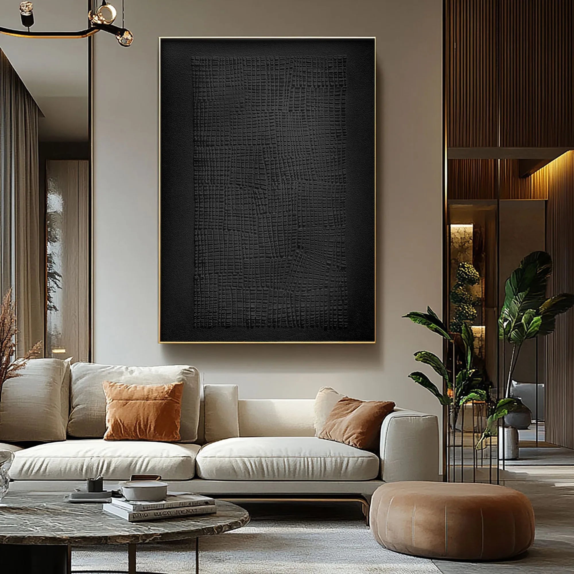 Wabi Sabi Minimalist Black Canvas Wall Art #WS047