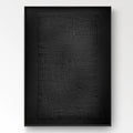 A vertically oriented, hand-painted black acrylic artwork that embraces Wabi-Sabi minimalism through raw, imperfect textures 