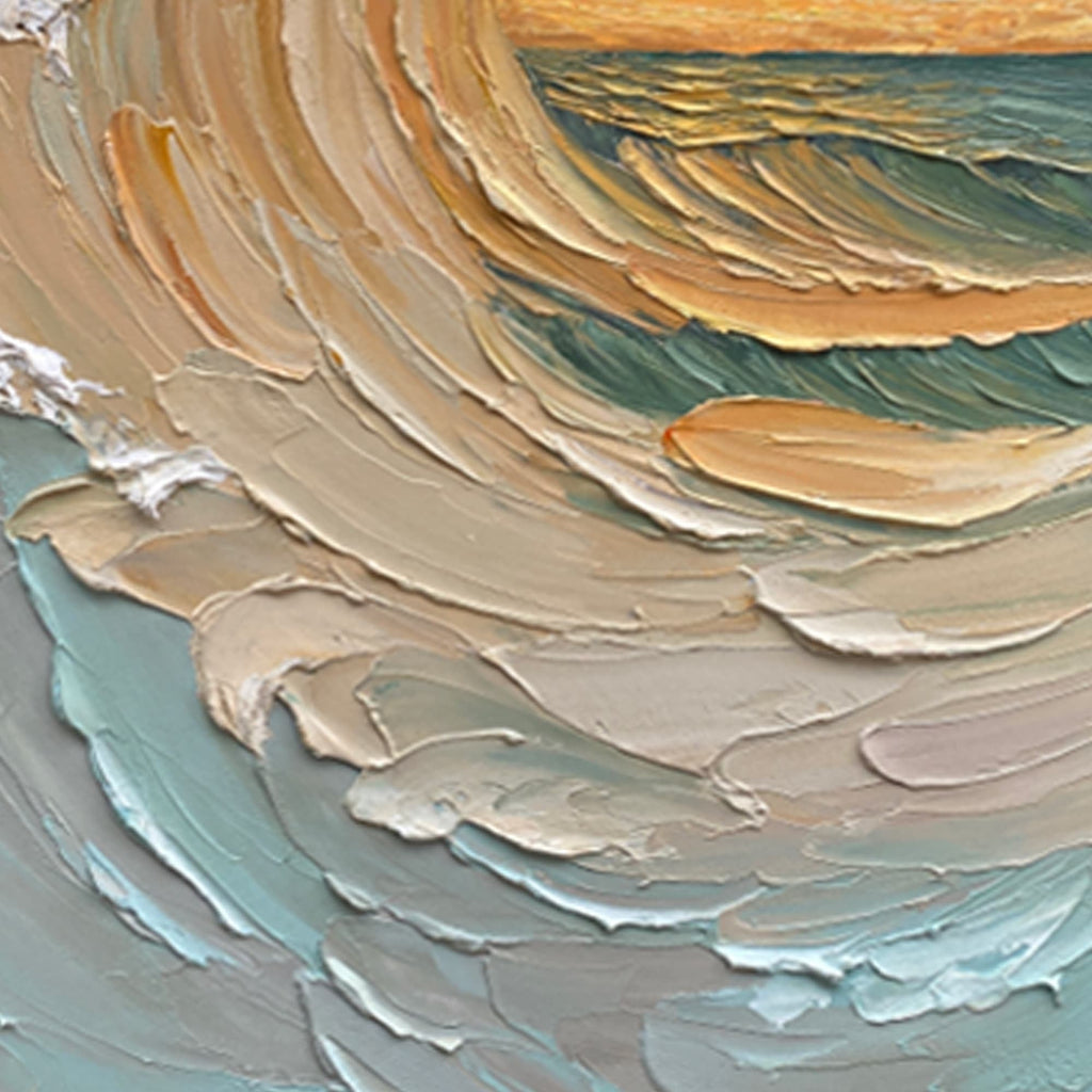 Close-up of textured wave in Tidal Dusk canvas art.