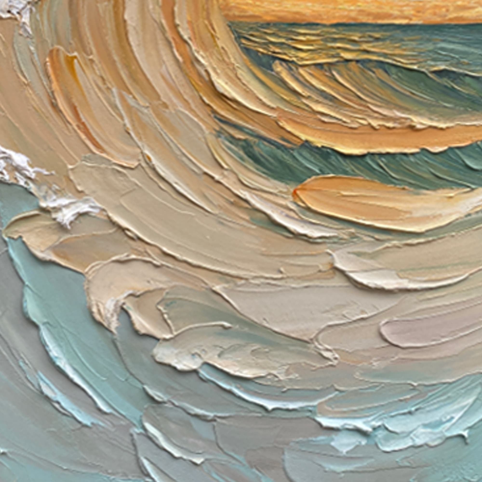 Close-up of textured wave in Tidal Dusk canvas art.