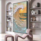 Tidal Dusk canvas art in a styled interior setting.
