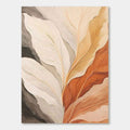 Neutral-toned modern wall art with organic leaf forms, created using eco-friendly paints and textured brushstrokes.