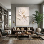 Lumi Gallery's Quiet Grace minimalist floral canvas art in modern living room
