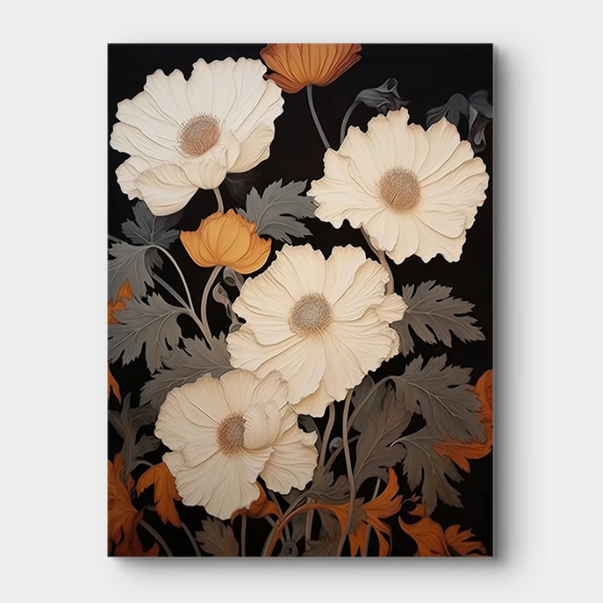 Elegant Floral Painting in White and Orange for Modern Decor #FL001
Elegant Floral Painting in White and Orange for Modern Decor