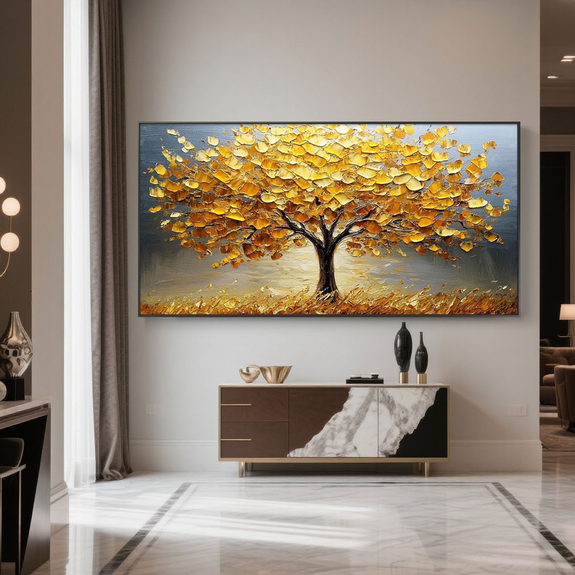 Twilight Grove golden tree art.