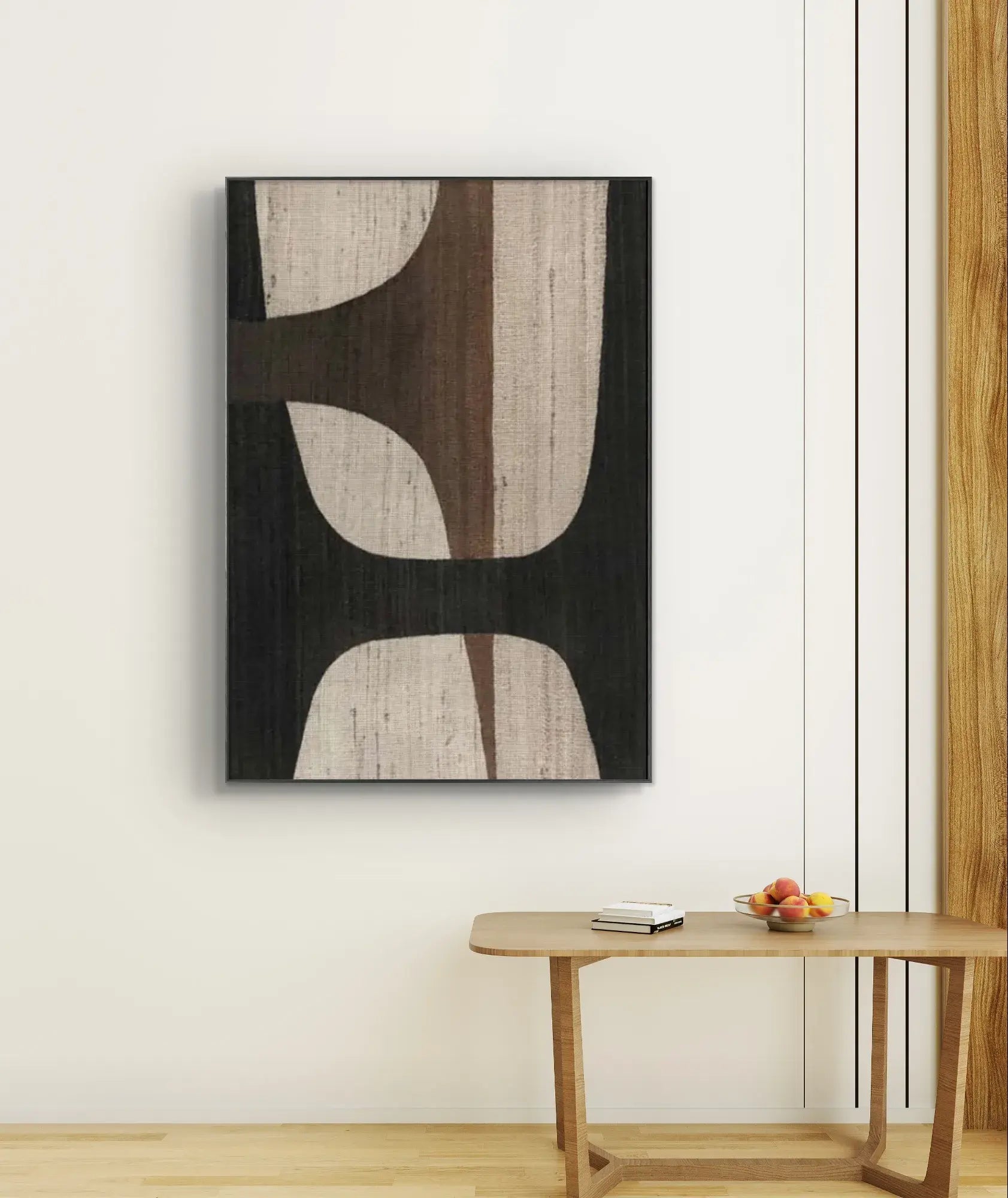 Geometric Abstract Art in Brown and Black for Modern Decor #WS017