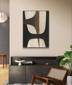 Geometric Abstract Art in Brown and Black for Modern Decor #WS017