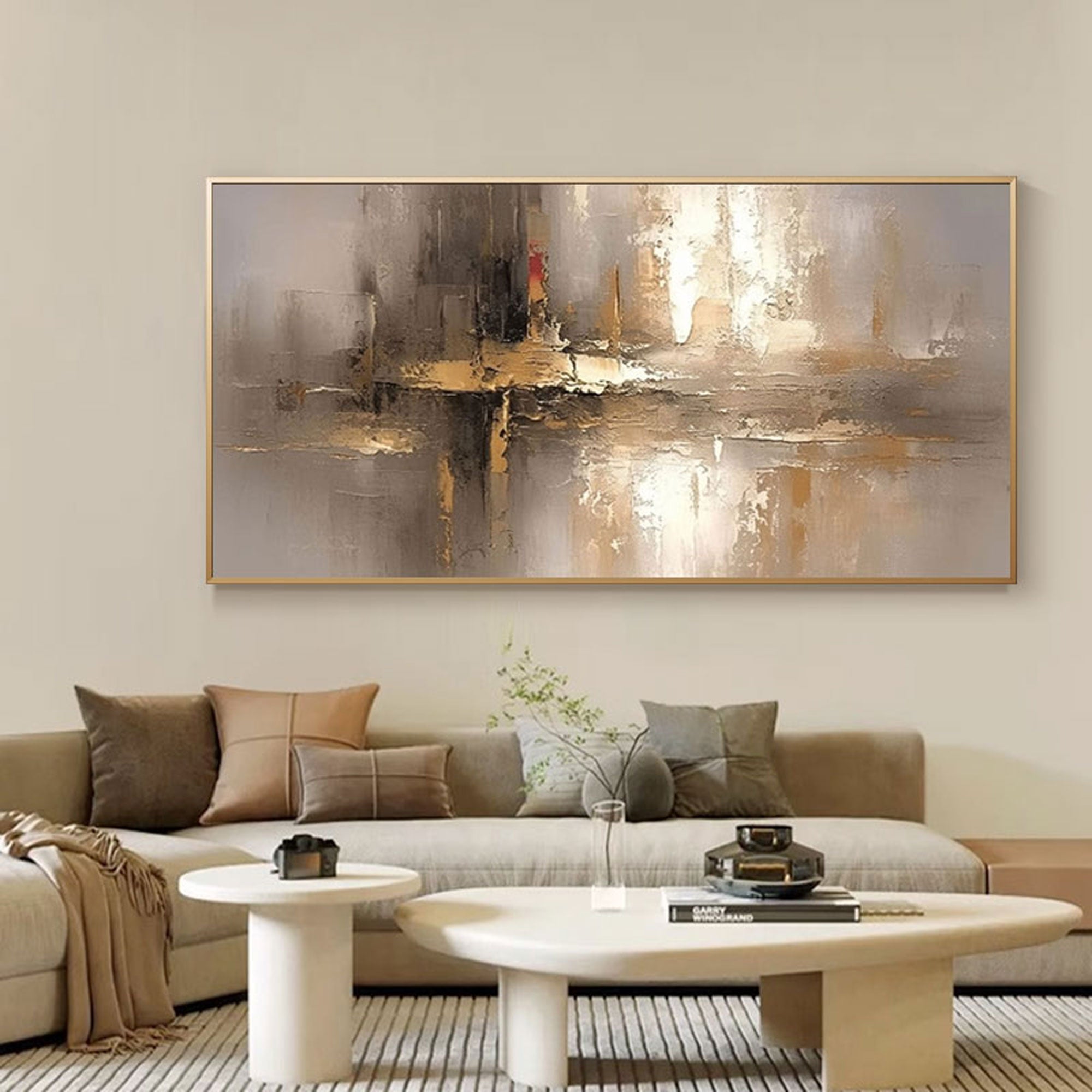 Modern Abstract Gold Canvas Art | Golden Horizon