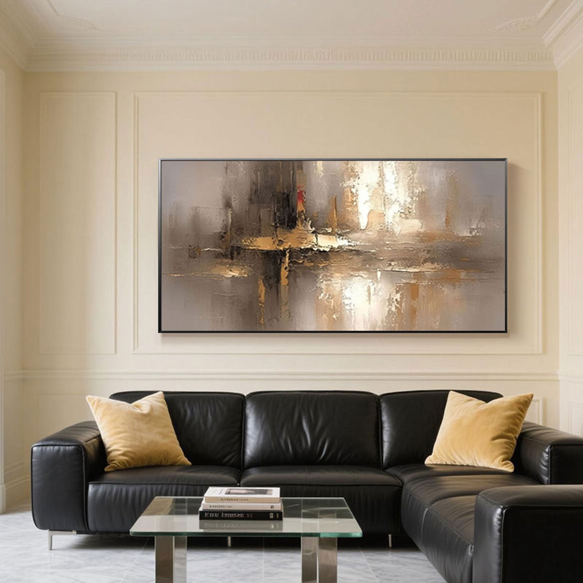 Modern Abstract Gold Canvas Art | Golden Horizon