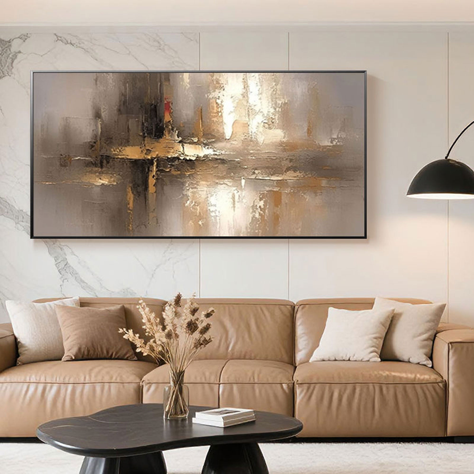 Modern Abstract Gold Canvas Art | Golden Horizon