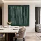 Lumi Gallery Wabi-Sabi minimalist green abstract canvas wall art in modern dining room