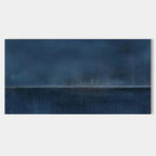 Lumi Gallery's minimalist abstract blue wall art 'Distant Night', hand-painted textured canvas