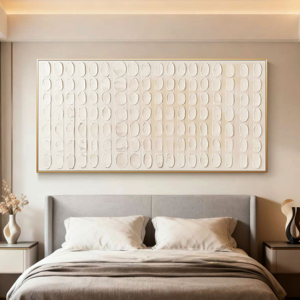 3D Textured Minimalist Beige Geometric Wall Art - Arcane Rhythm