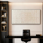 3D Textured Minimalist Beige Geometric Wall Art - Arcane Rhythm