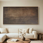 Lumi Gallery's Japandi Wabi-Sabi Minimalist Hand-Painted Wall Art 'Traces' - earthy textured canvas, minimalist living room decor