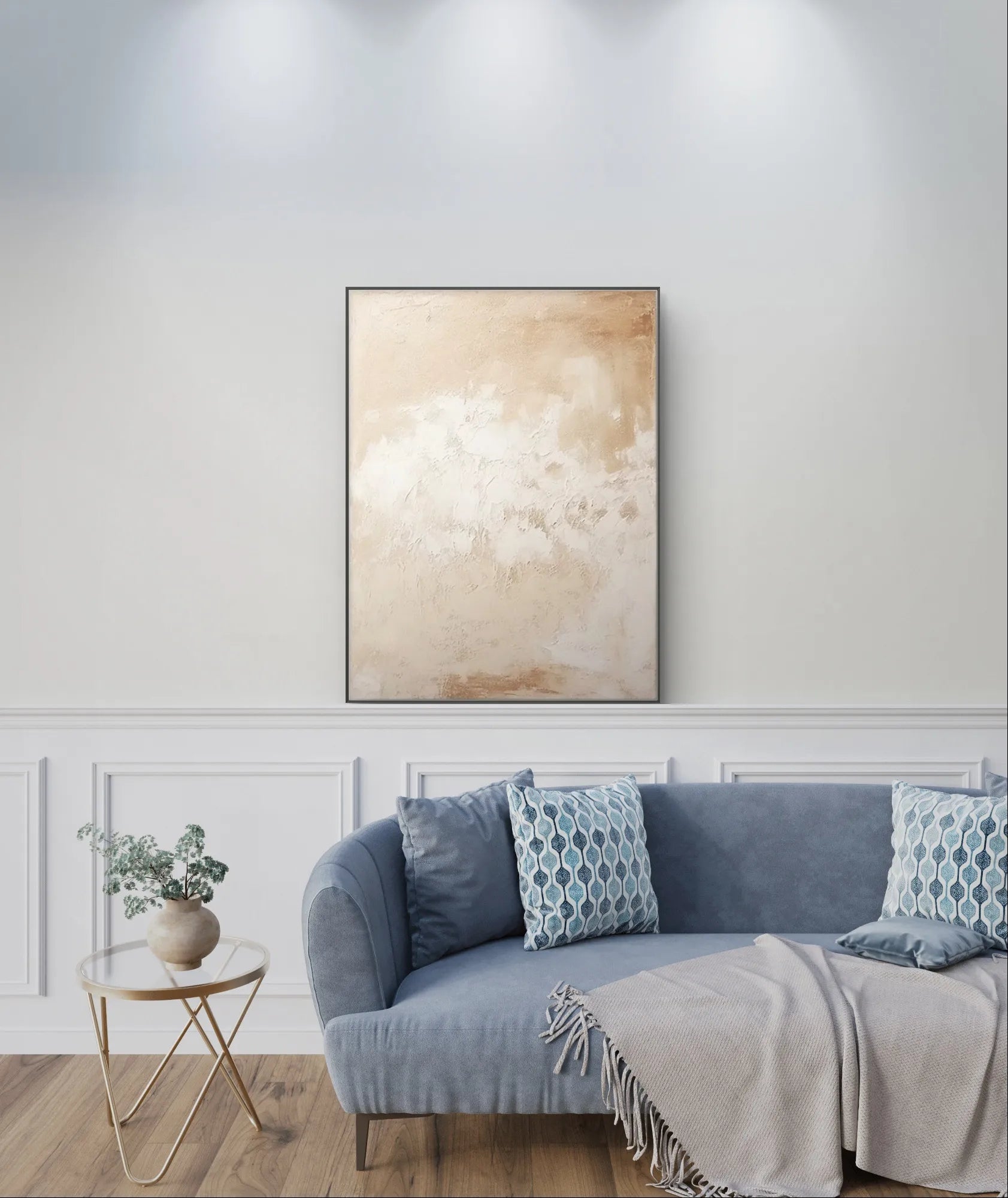 Light and Airy Beige Abstract Canvas #WS007