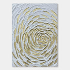 Golden Petal textured floral wall art on white canvas.