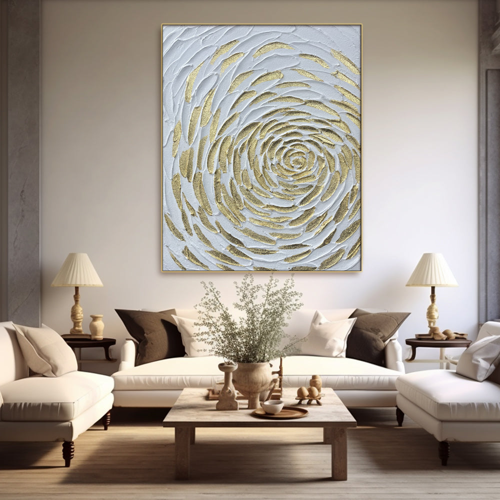 Luxury Textured Floral Wall Art | Golden Petal