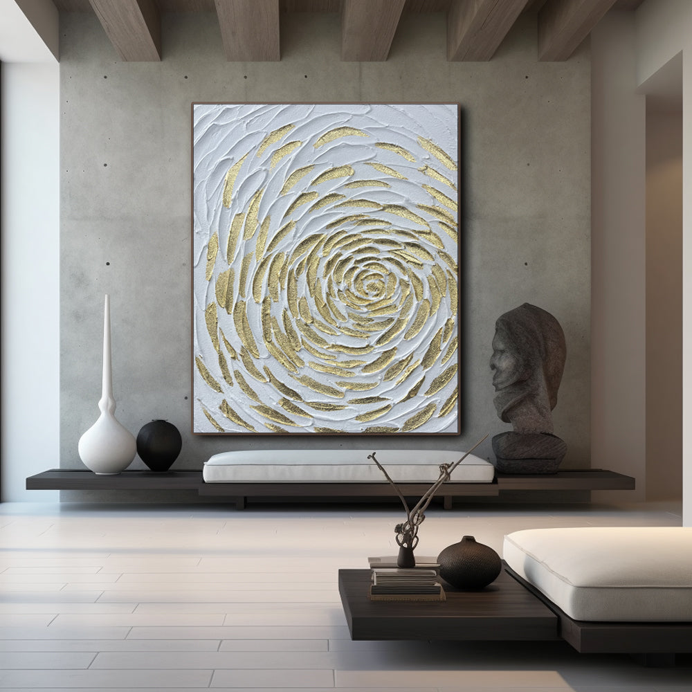 Luxury Textured Floral Wall Art | Golden Petal