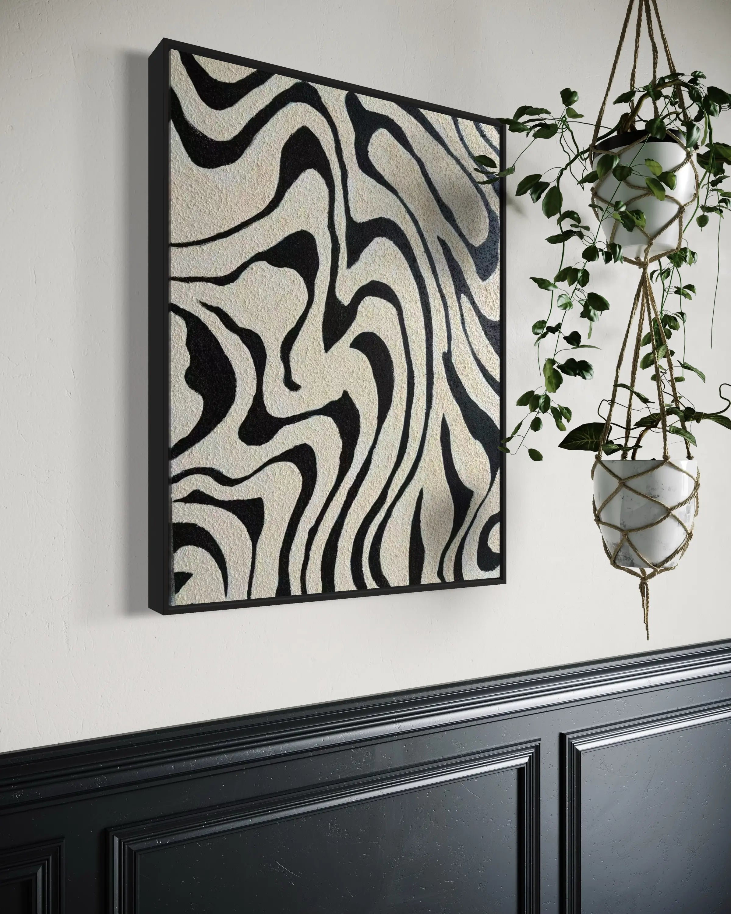 Mid-Century Modern Line Art | Retro Abstract Canvas #LA001