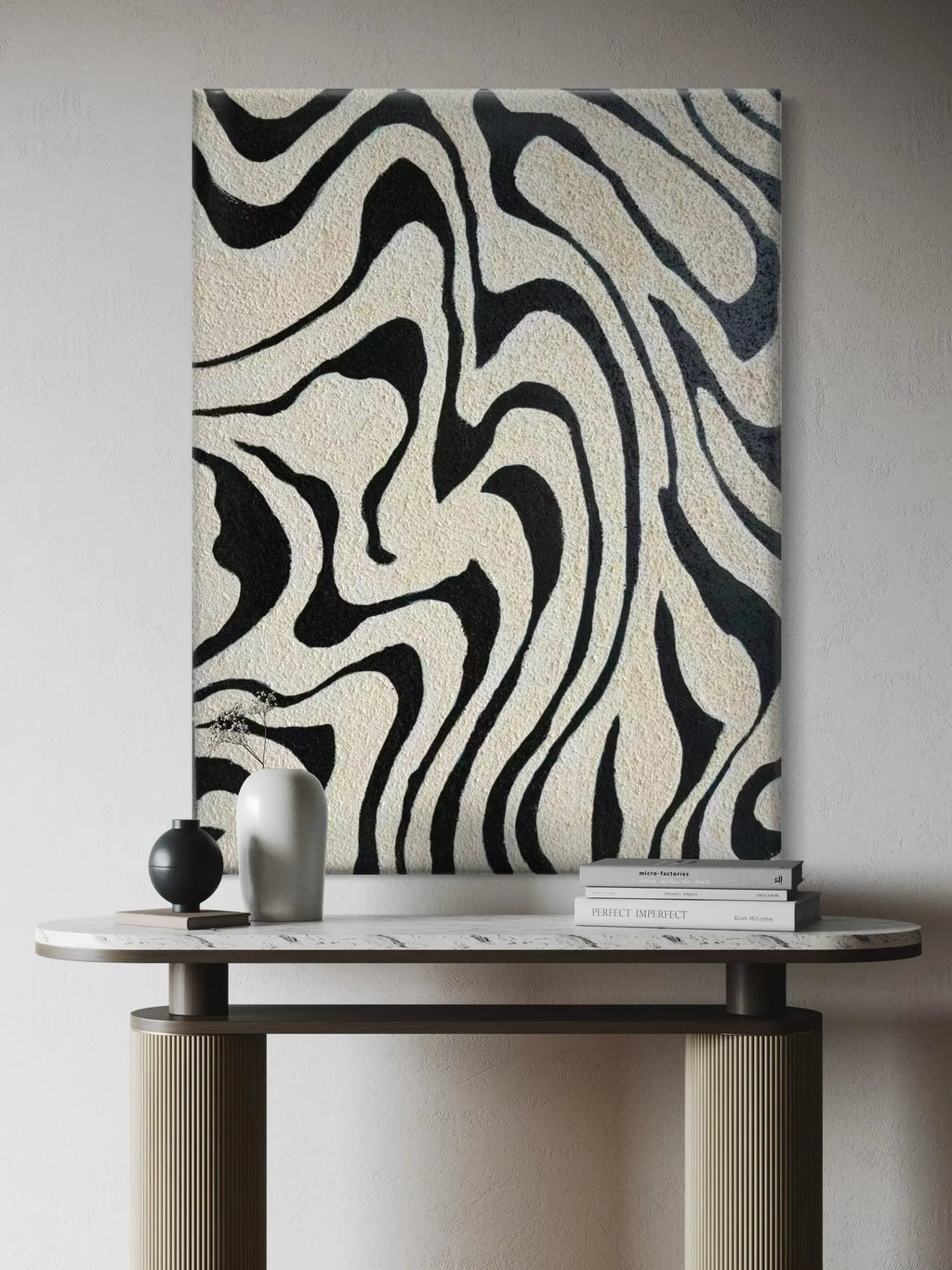 Mid-Century Modern Line Art | Retro Abstract Canvas #LA001