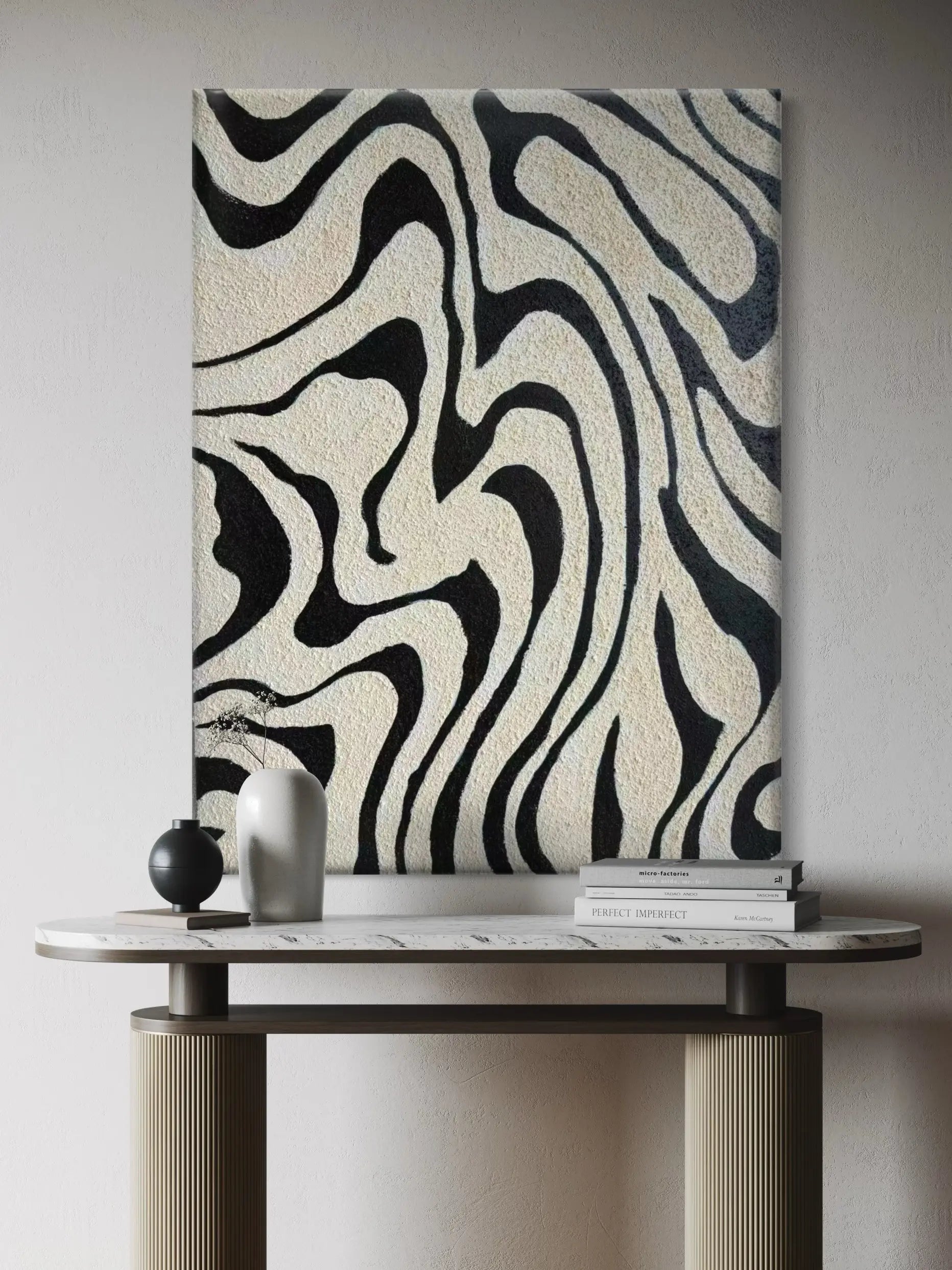Mid-Century Modern Line Art | Retro Abstract Canvas #LA001
