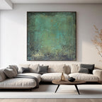 Square hand-painted acrylic canvas in Mid-century minimalist style