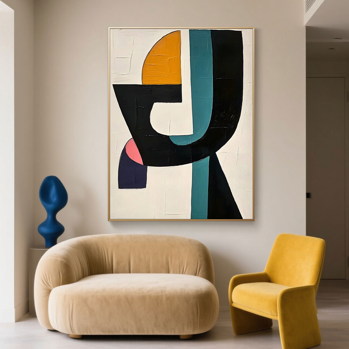 Mid-Century Modern Geometric Wall Art - Chromatic Fugue