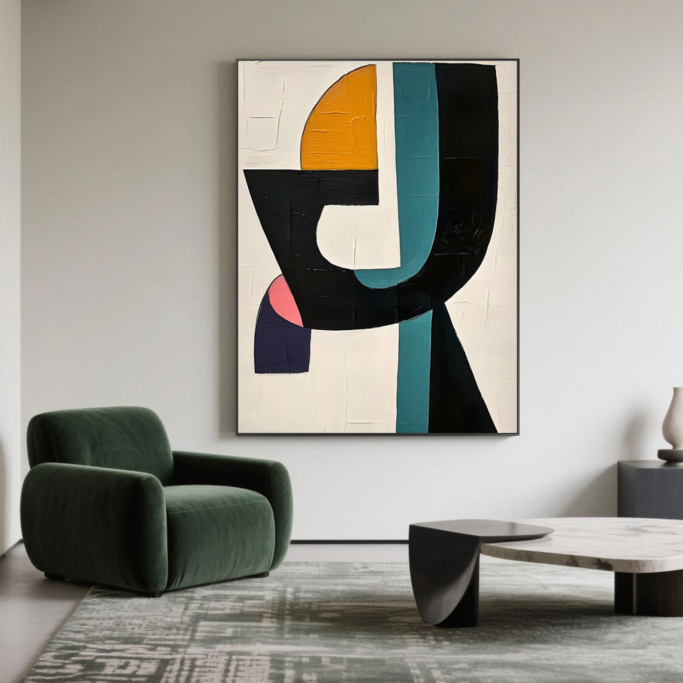 Mid-Century Modern Geometric Wall Art - Chromatic Fugue