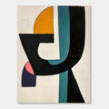 Mid-Century Modern geometric wall art 'Chromatic Fugue': bold colors, textured canvas, eco-friendly paints at Lumi Gallery