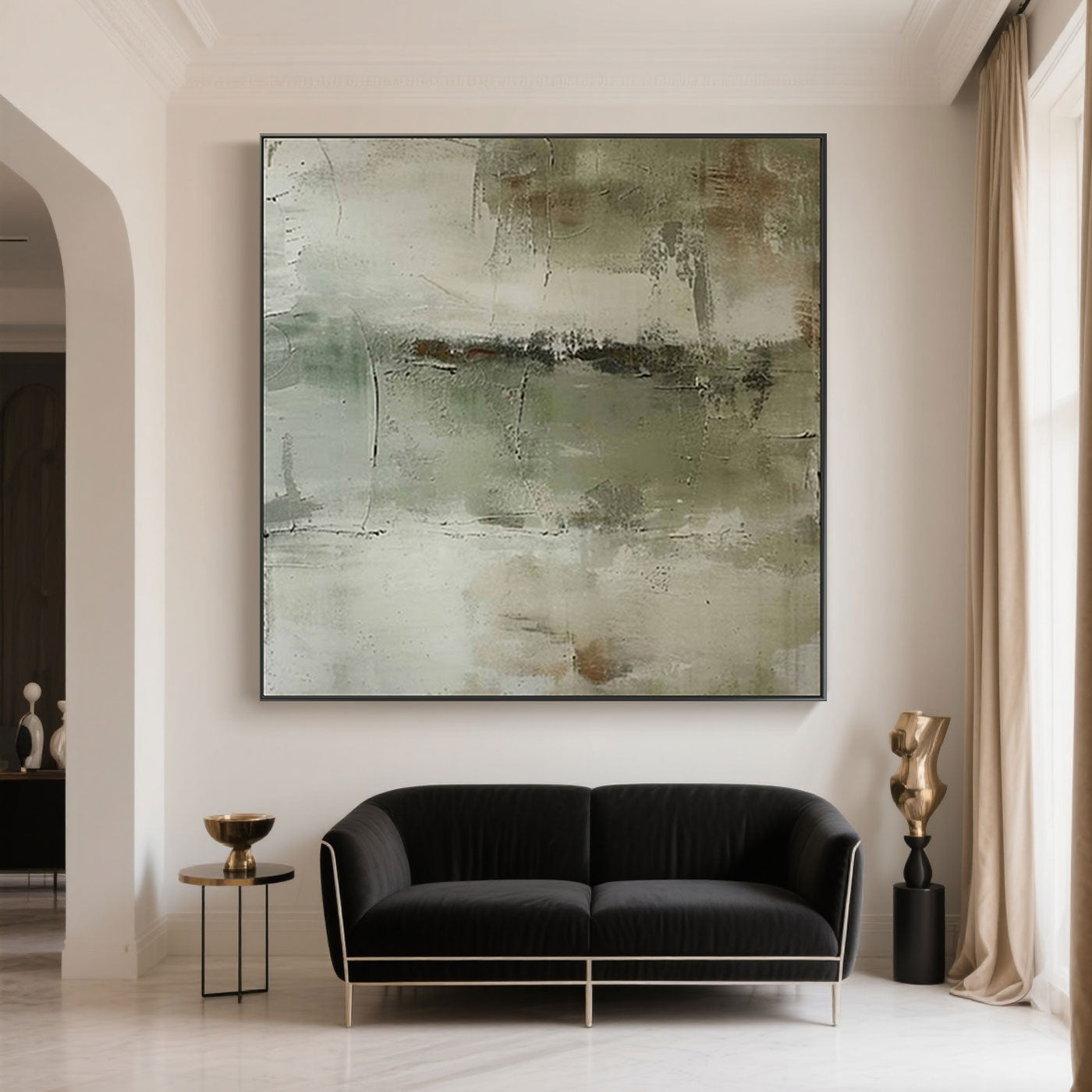 Mid-Century Wabi-Sabi Canvas Art - Silent Field