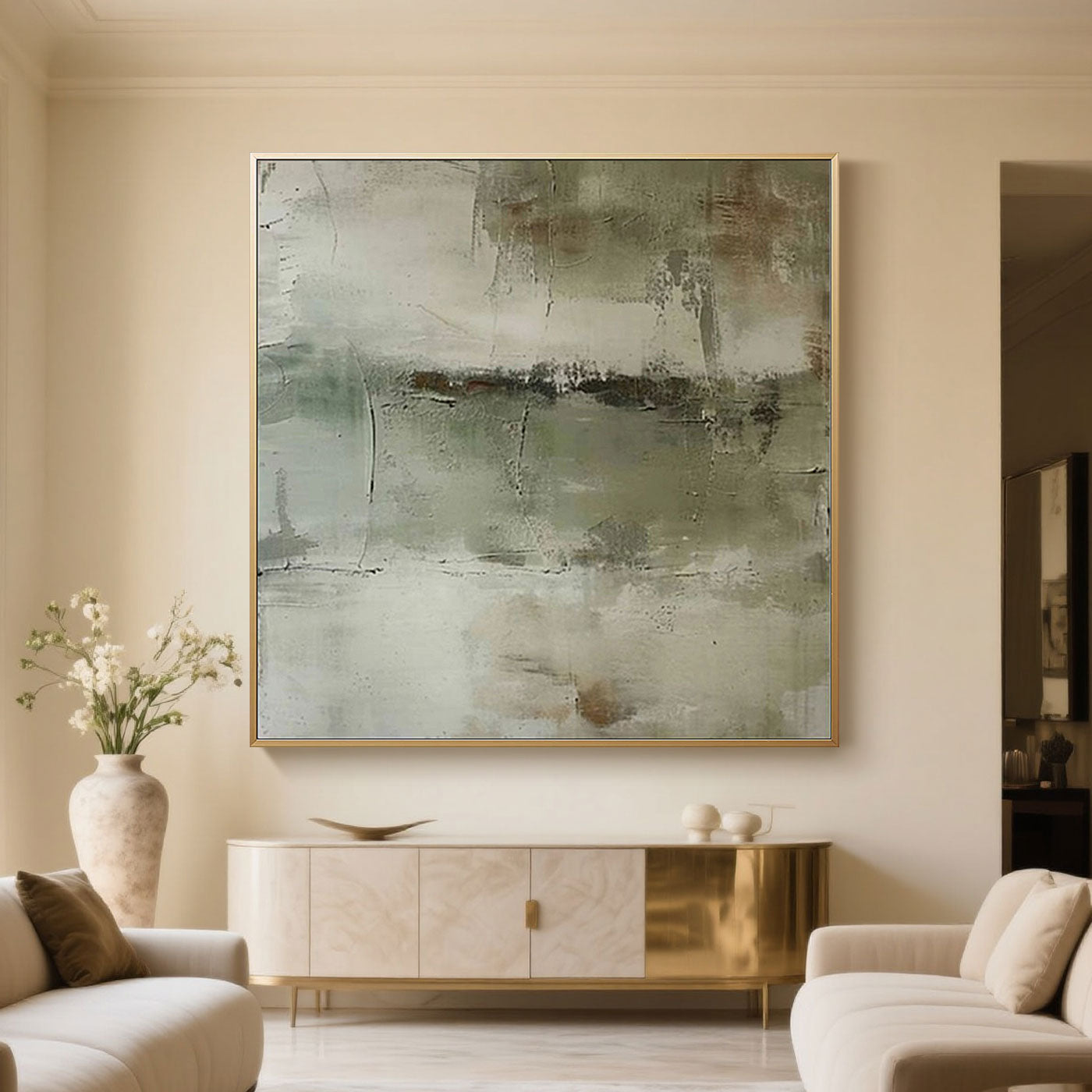 Mid-Century Wabi-Sabi Canvas Art - Silent Field