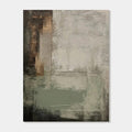 Mid-Century Wabi-Sabi 'Sediment' abstract painting with textured earthy neutrals on canvas