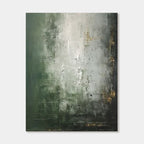 Mid-Century Wabi-Sabi Green White Wall Art - Verdant