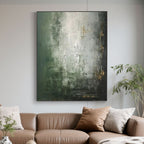 Mid-Century Wabi-Sabi Green White Wall Art - Verdant