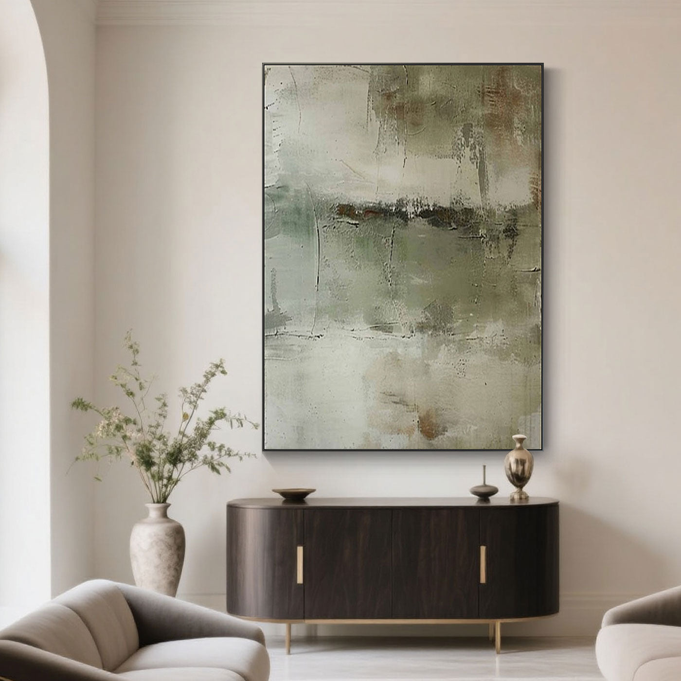 Mid-Century Wabi-Sabi Wall Art - Faded Earth