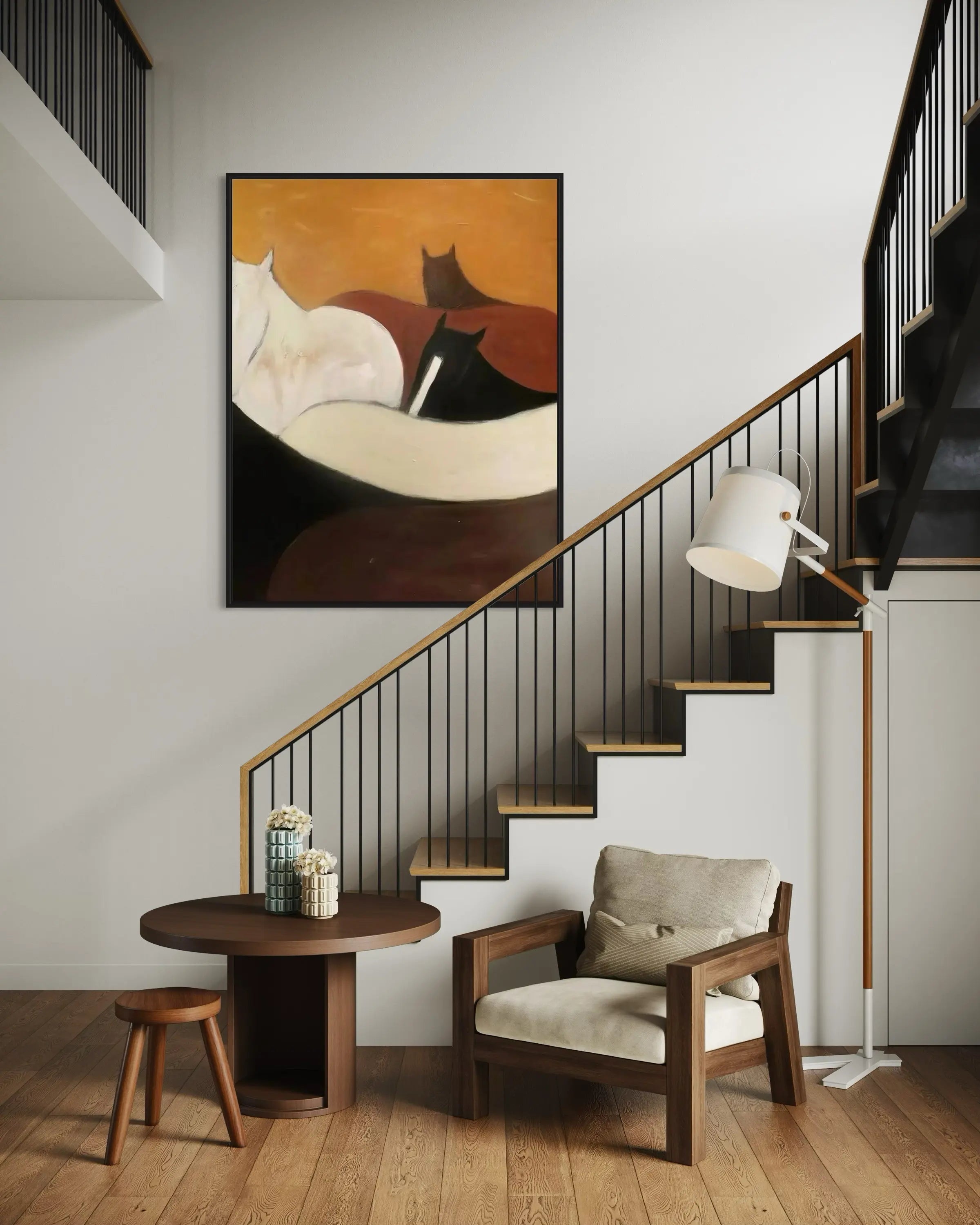 Mid-century Modern Abstract Horse Painting #AN001